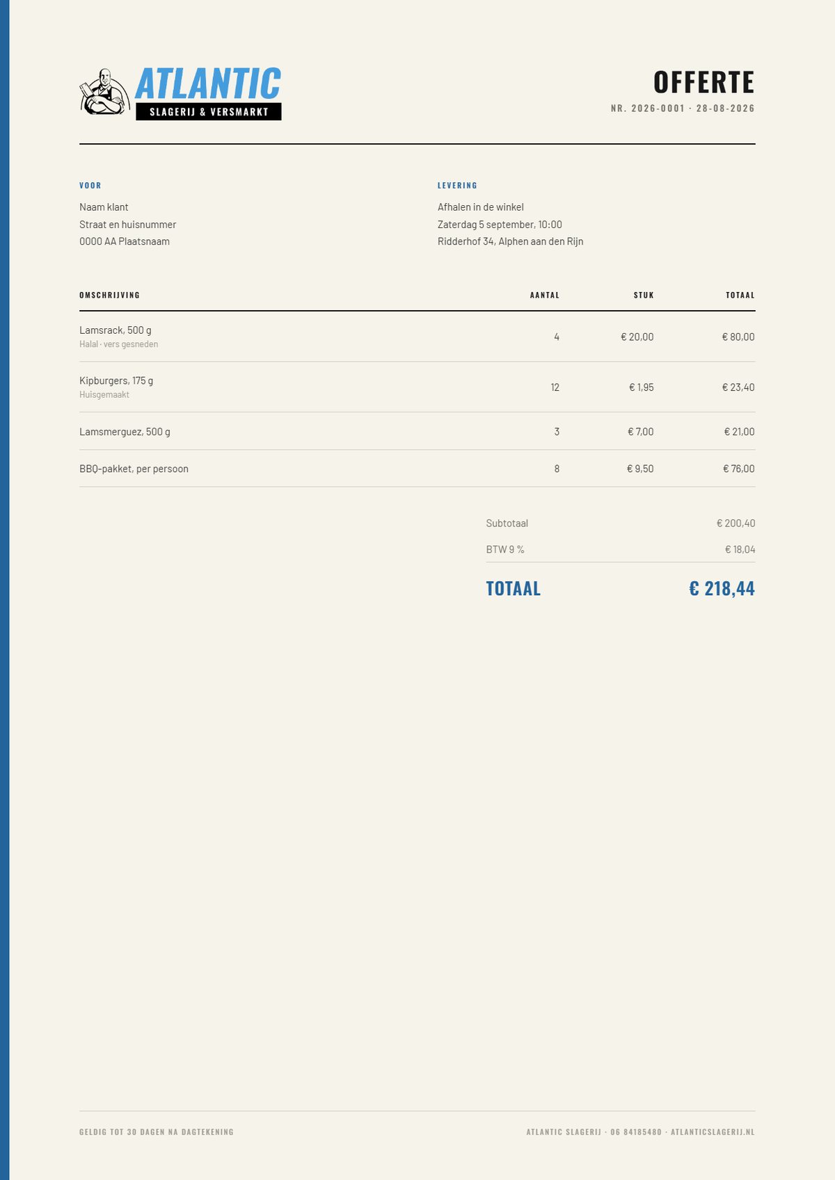 Offertemodel A4