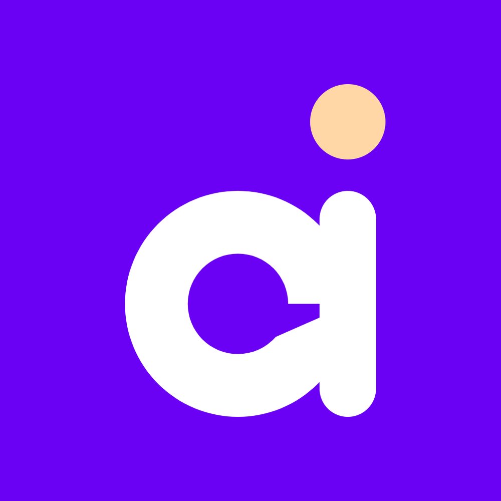 Beeldmerk op merkviolet